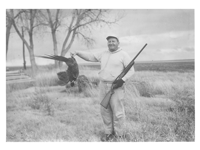 Historical photo of pheasant hunting. TPWD.