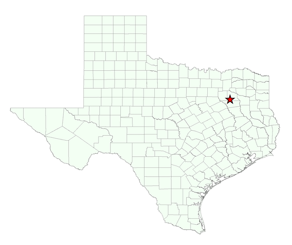 Location Map for Purtis Creek State Park in Henderson and Van Zandt Counties