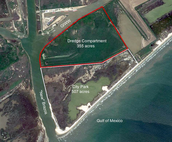 Site Map for Bryan Beach Showing Location of Dredge Compartment PA 88
