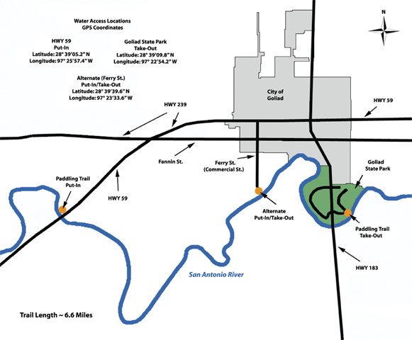 Goliad Paddling Trail - Map