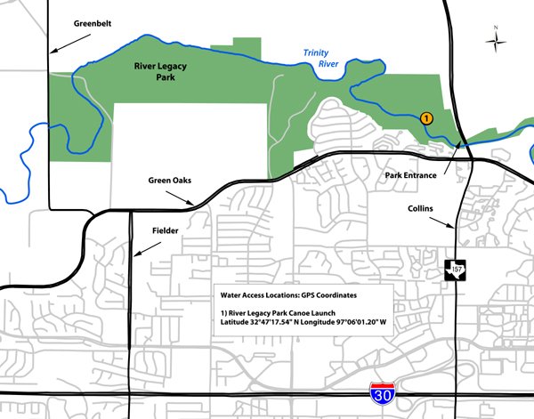 River Legacy Parks Paddling Trail - Map