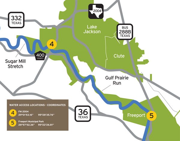 Stephen F. Austin Paddling Trail - Gulf Prairie Run Map